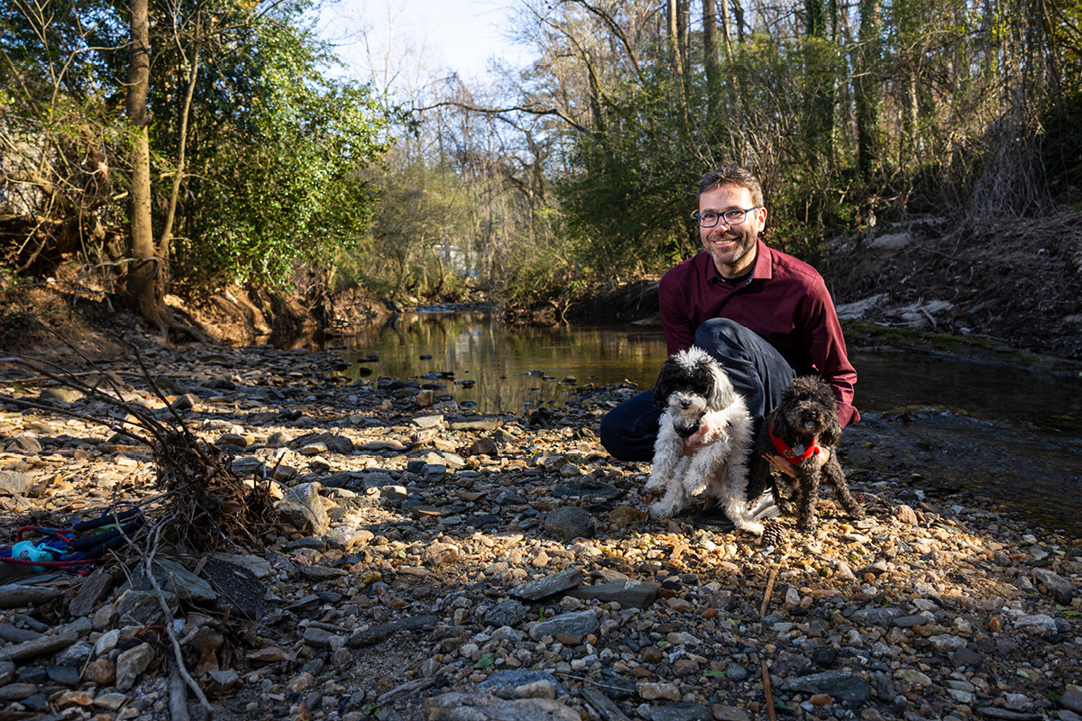 man with dog